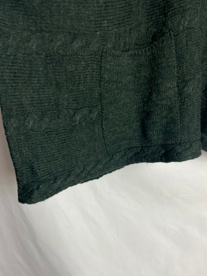 ZARA. Poncho verde Ochoa bolsillos. T M