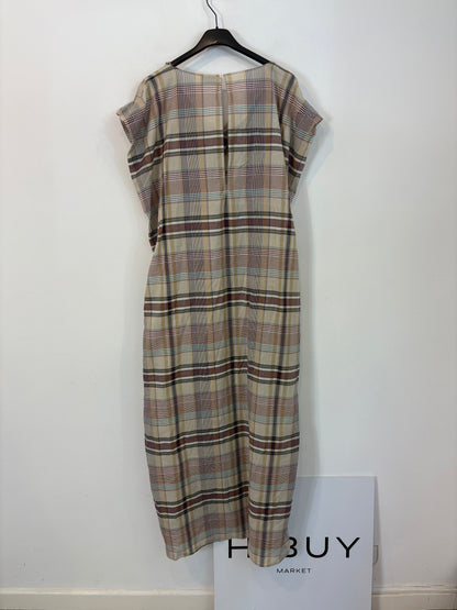 MARLOTA. Vestido largo cuadros textura ligera