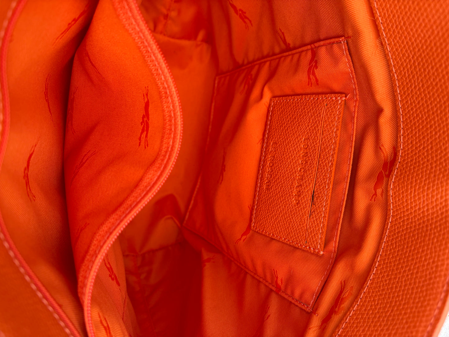 LONGCHAMP. Bolso naranja de hombro