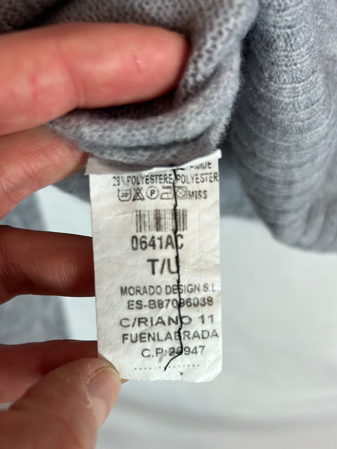 OTRAS. Jersey gris jaspeado detalle cuello. T L