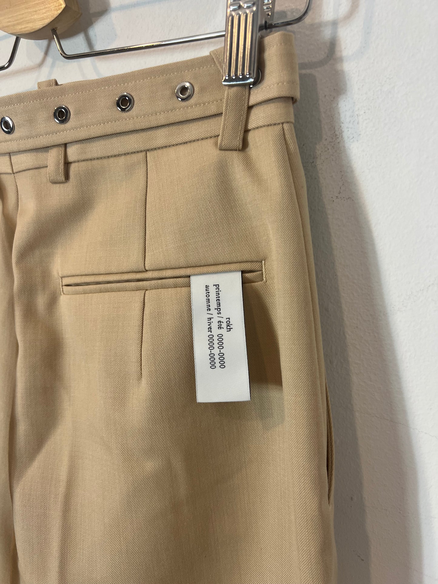 H&amp;M x Rockh. Flowy beige trousers with slits. Size 34