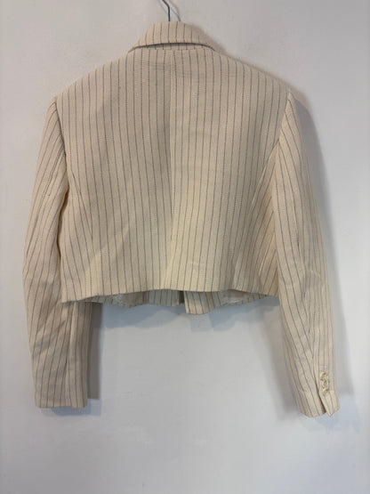 ZARA. Total look chaqueta cropped rayas