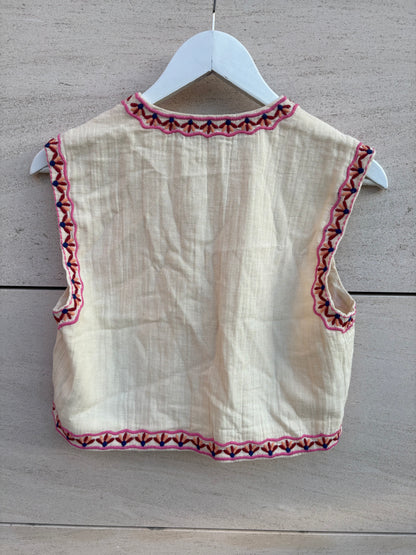ZARA. Chaleco bordado colores