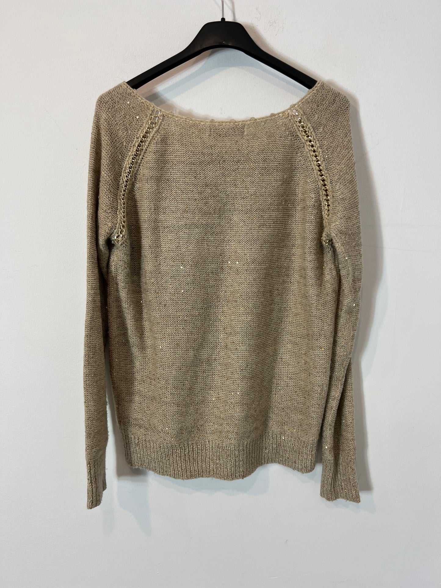PEACE N' LOVE. Beige sequin sweater Your(s)