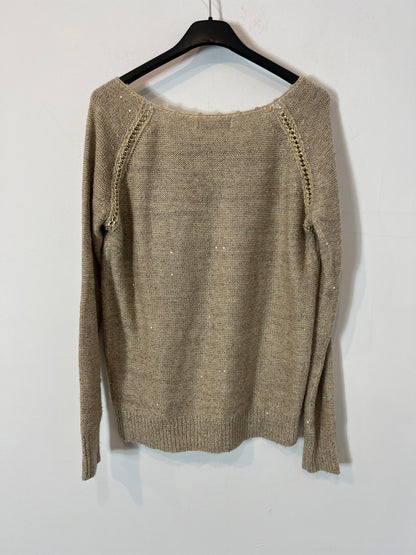 PEACE N' LOVE. Beige sequin sweater Your(s)