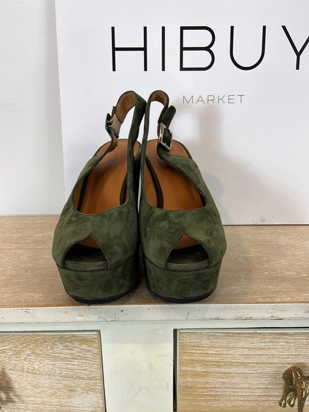 CLERGERIE. Sandalias plataforma verde  T.39