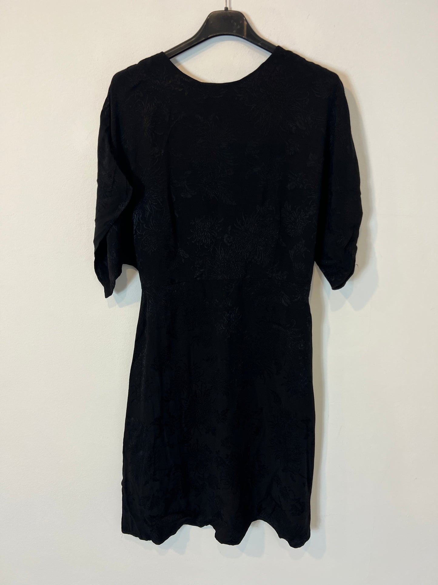 MANGO. Black printed dress with back detail. TXS