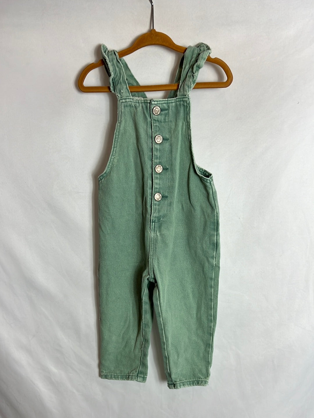 ZARA. Peto verde tejido denim. T 12-18 meses