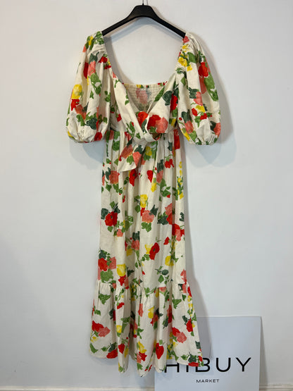 SEZANE. Vestido largo flores T.34