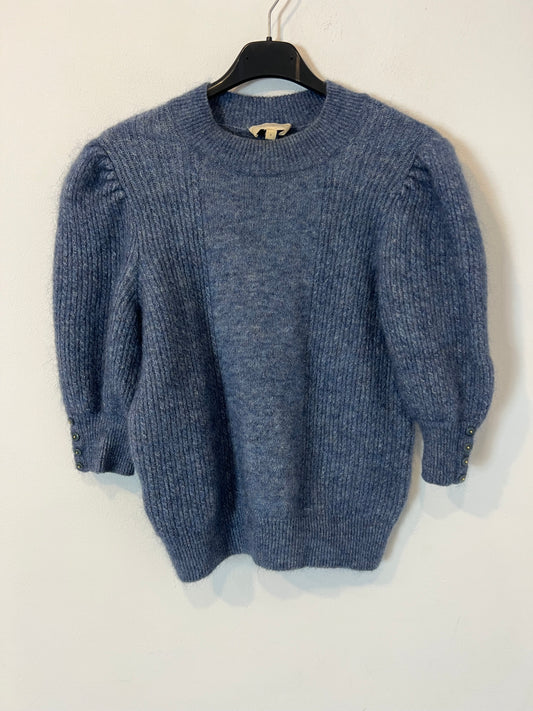 SÉZANE. Top punto azul con lana. T S