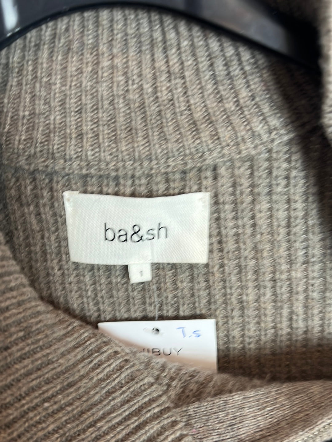 BA&amp;SH. Grey and black zip-up sweater. Size 1(S)
