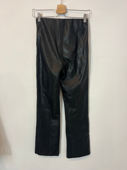SOAKED IN LUXURY. Black faux leather trousers. Size XS