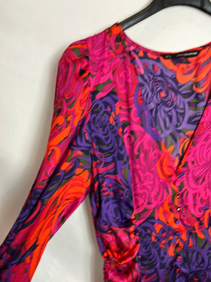 SFERA. Printed satin midi dress. TS