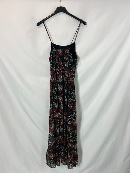 MAJE. Asymmetrical printed midi dress. Size 1 (S)