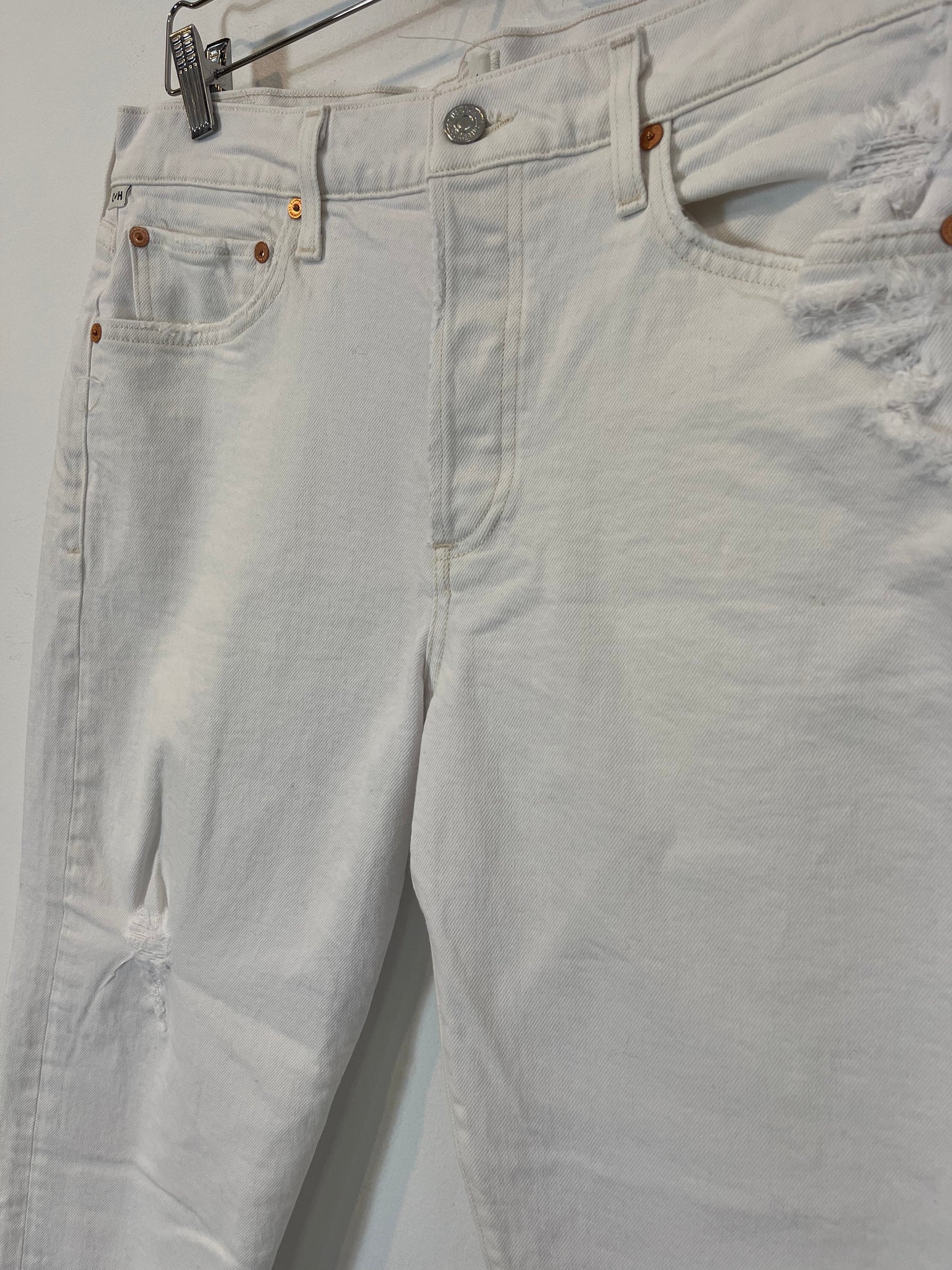 CITIZENS OF HUMANITY. Denim blanco recto abotonado rotos. T 30 (40)