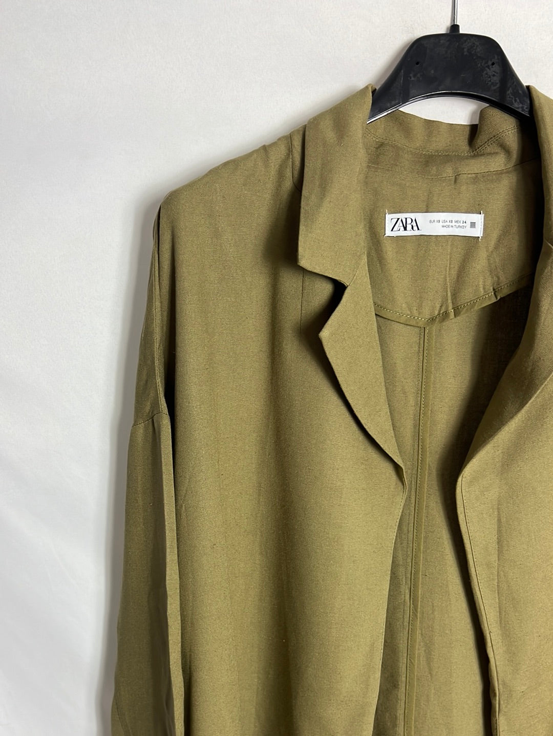 ZARA. T.xs oversized green fluid blazer