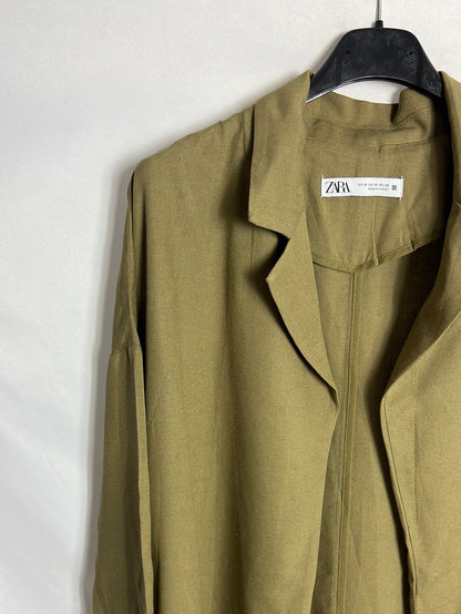 ZARA. T.xs oversized green fluid blazer