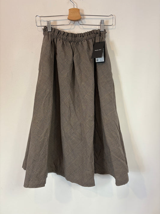 MASSIMO DUTTI. Falda midi cuadros mezcla