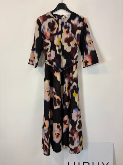 ZARA. Vestido mdi estampado colores