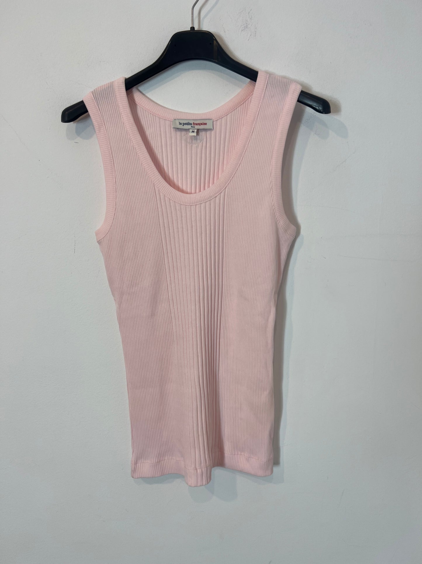 LA PETITE FRANÇAISE. Top canalé rosa T.m