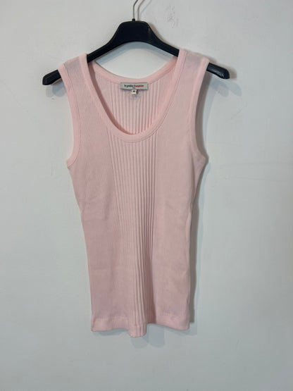 LA PETITE FRANÇAISE. Top canalé rosa T.m