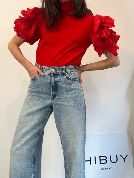 P.A.R.O.S.H. jersey rojo volantes T.s