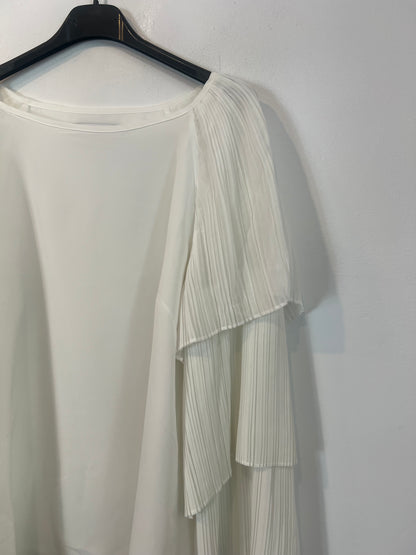 PEDRO DEL HIERRO. Blusa blanca volantes T.m
