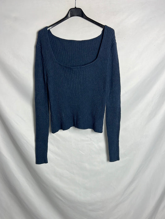 OTRAS. Jersey fino azul canalé T.u(s)