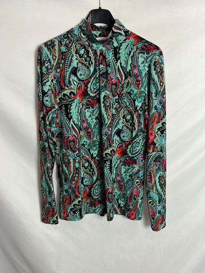 MIRTO. Colorful printed top. Size 38