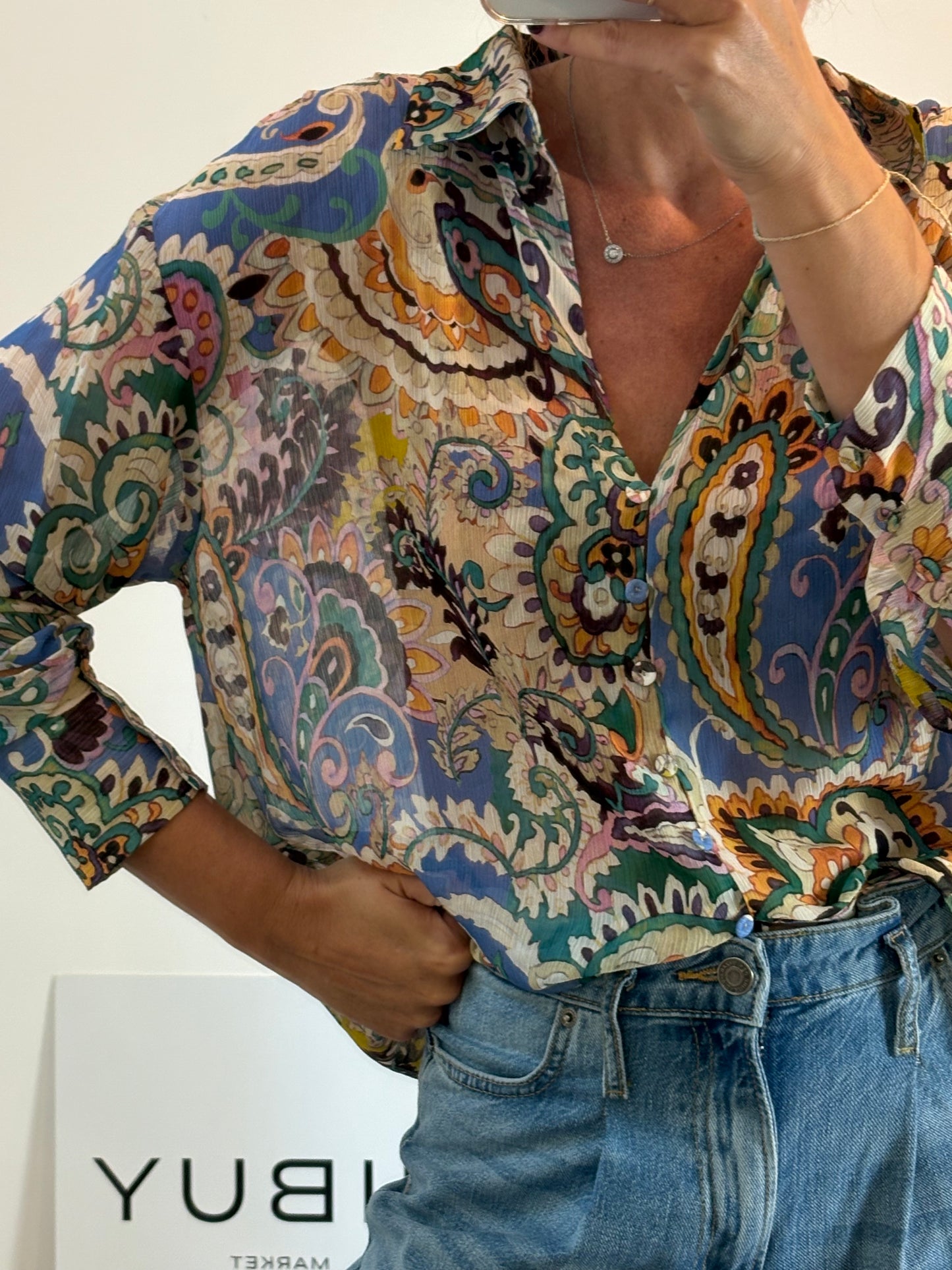 ZARA. Tm flower print blouse