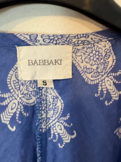 BABBAKI. Vestido largo azul estampado. T S