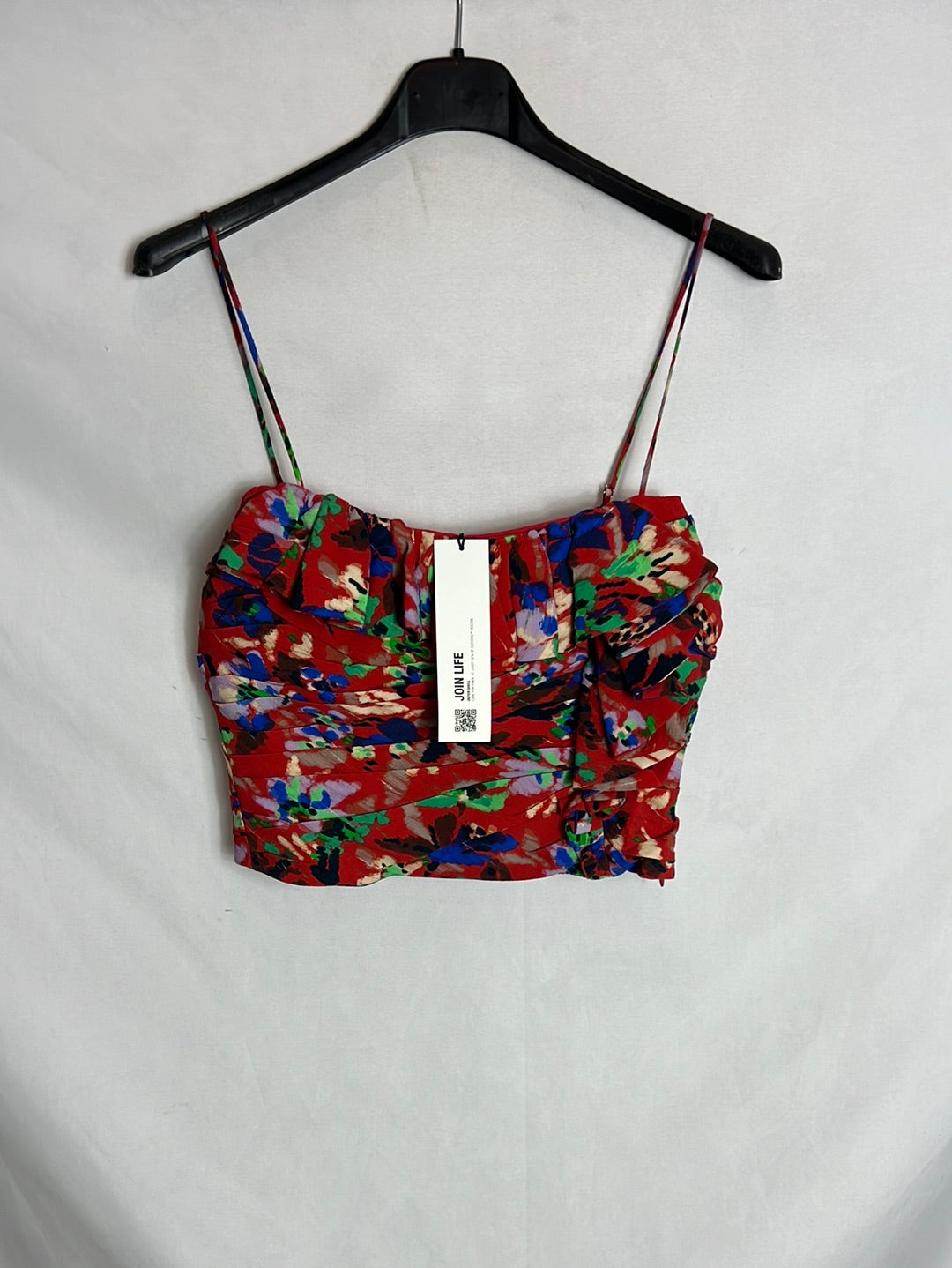 ZARA. Gathered red crop top. TS