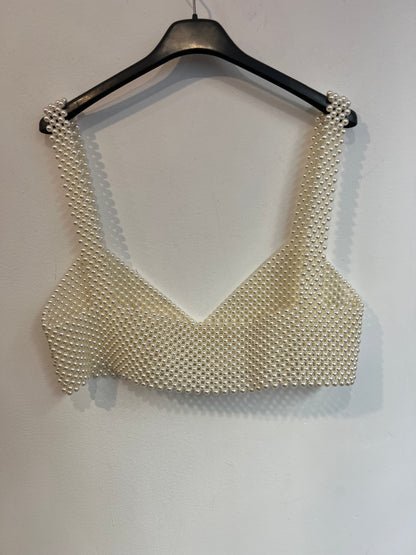 OTRAS. Crop top perlas. T S/M
