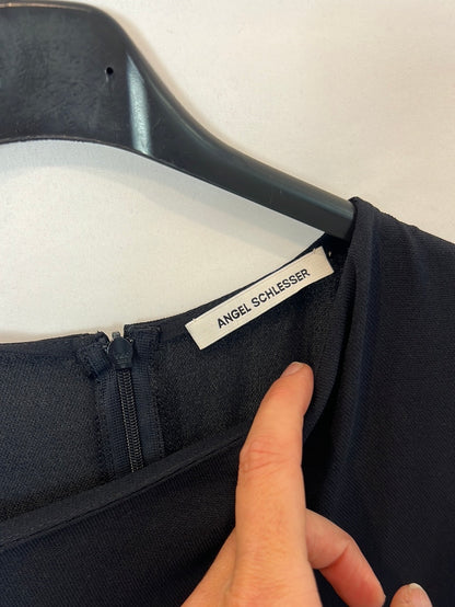 ANGEL SCHLESSER. Asymmetrical blue long dress TU(S)