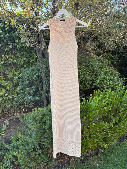 MASSIMO DUTTI. Vestido largo croché