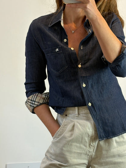 BURBERRY. Camisa fluida denim