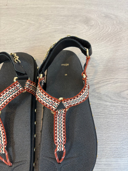 MAJE. Sandalia plana de cuerda y piel