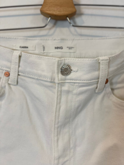 MANGO. Pantalón recto blanco T.38