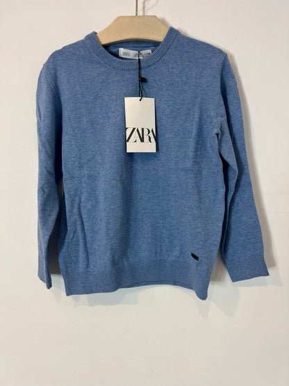 ZARA. Blue round-neck sweater. Size 6 years