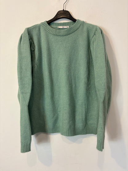 MANGO. Jersey verde agua detalle hombros