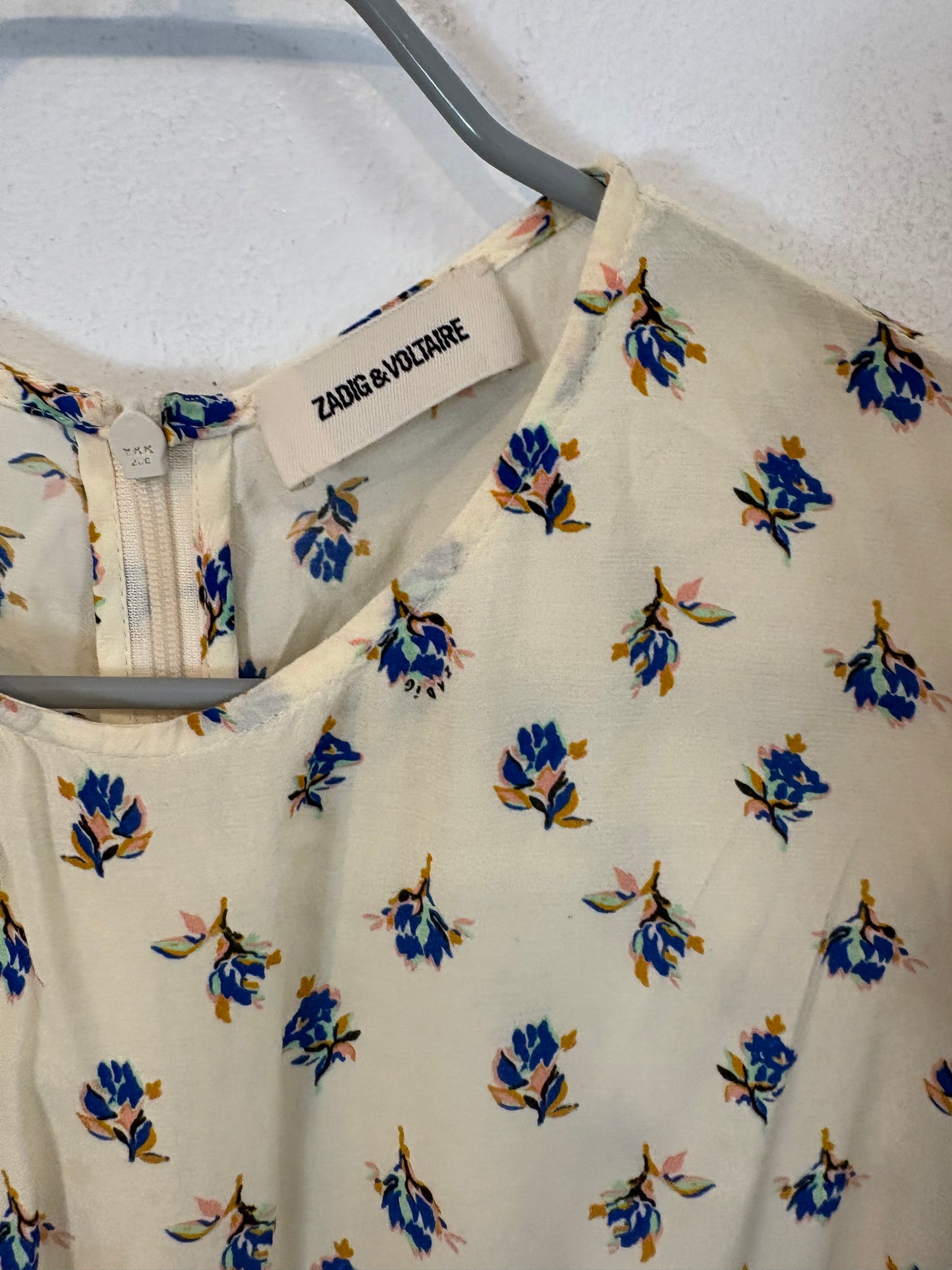 ZADIG & VOLTAIRE. Vestido corto estampado fruncidos