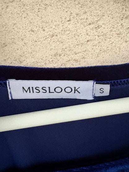 OTRAS. Vestido largo terciopelo azul