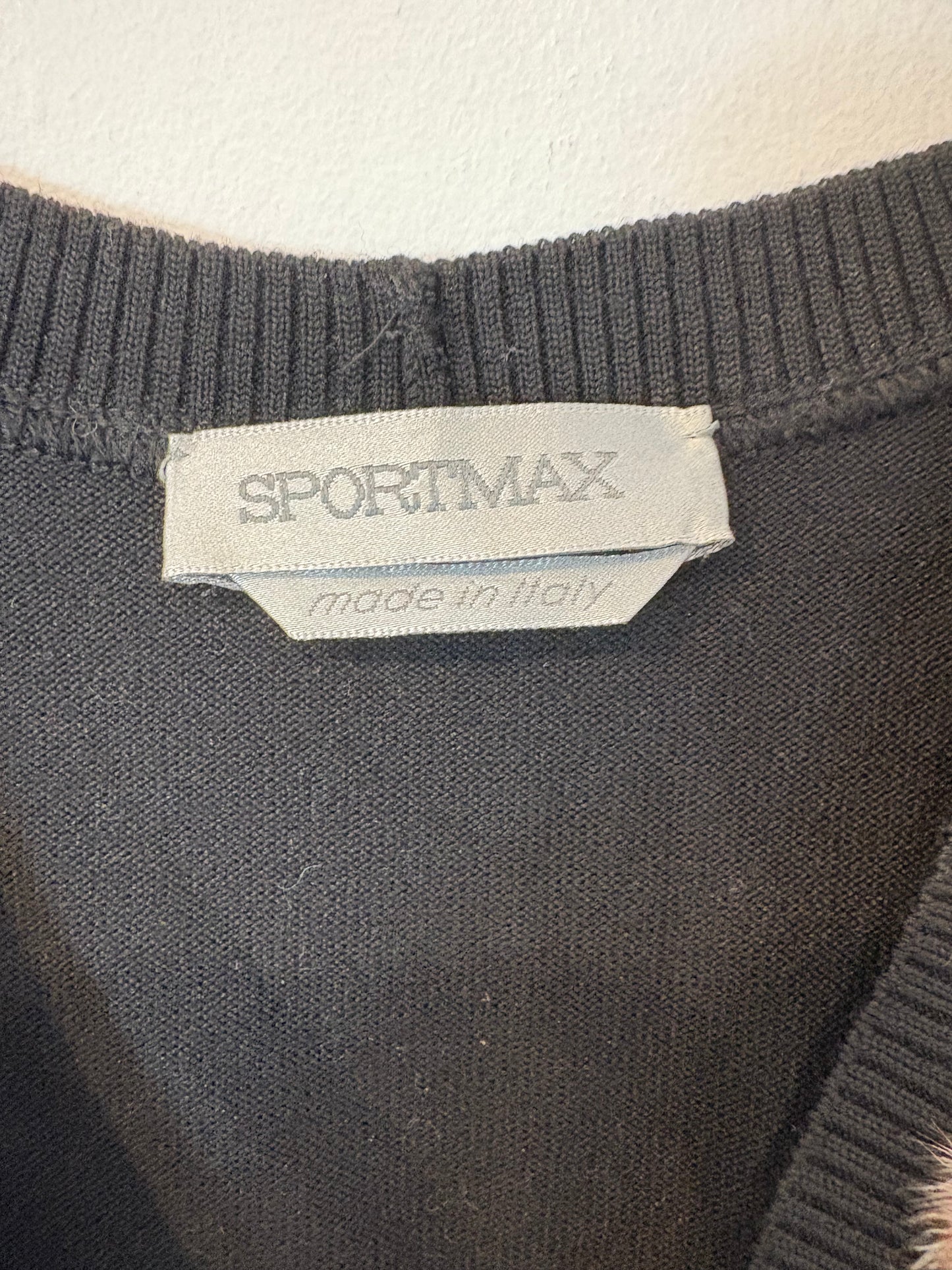 SPORTMAX. Top pelo natural y seda. T 42 (M)