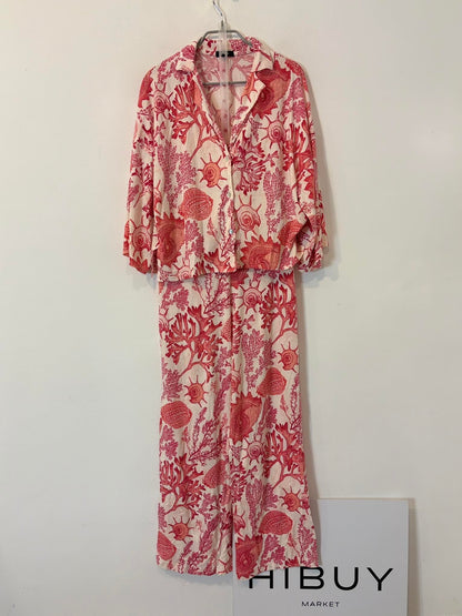 GISELA. Conjunto fluido pijamero estampado