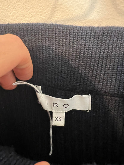 IRO. Pantalón lana canalé azul T.xs