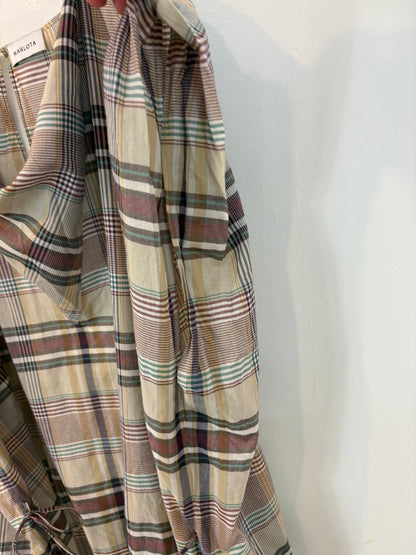 MARLOTA. Vestido largo cuadros textura ligera