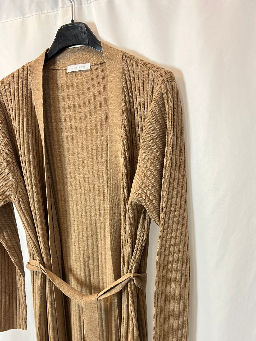 VIRIATUS. Ts ribbed camel cardigan
