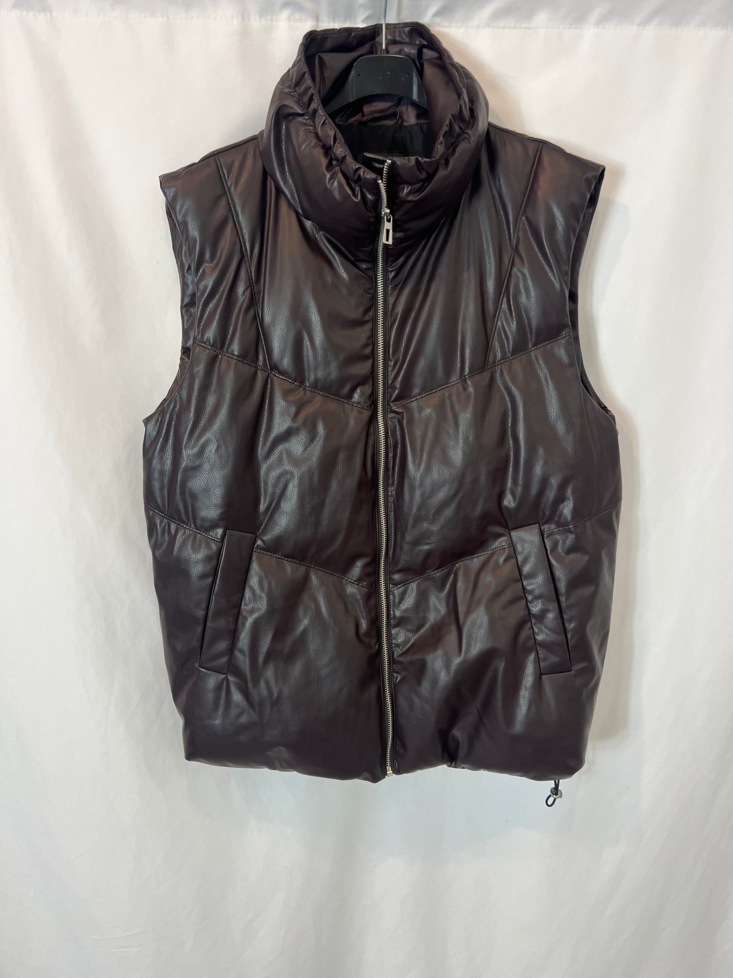 ZARA. Brown faux leather down jackets S.xs/s