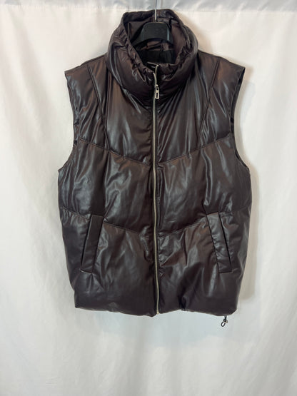 ZARA. Brown faux leather down jackets S.xs/s