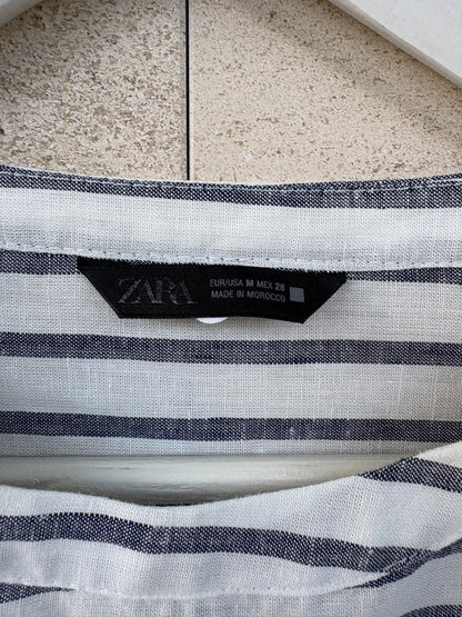 ZARA. Top rayas con lino. T M